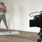 Lindsay Arnold in front of a camera.